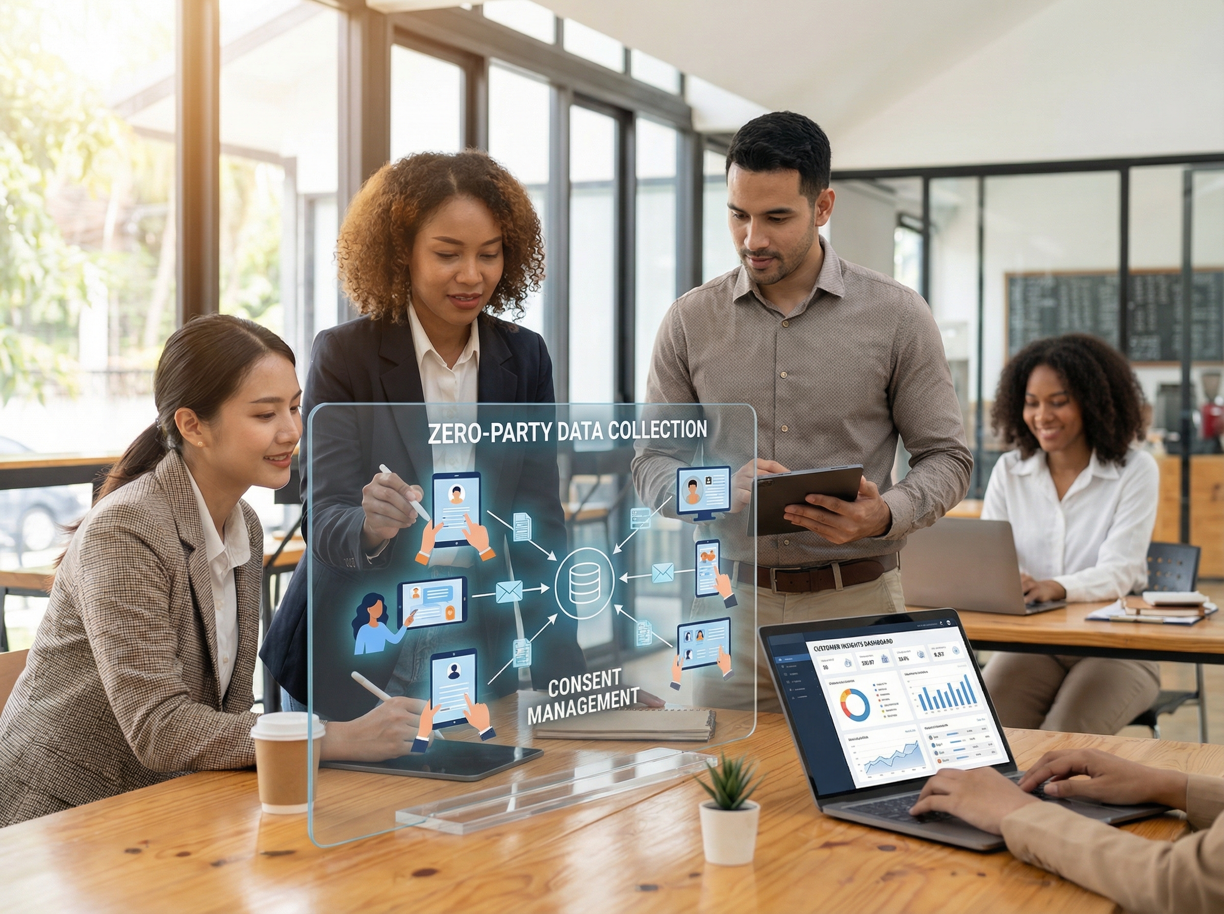 Zero-party data collection strategy visualization with transparent customer consent