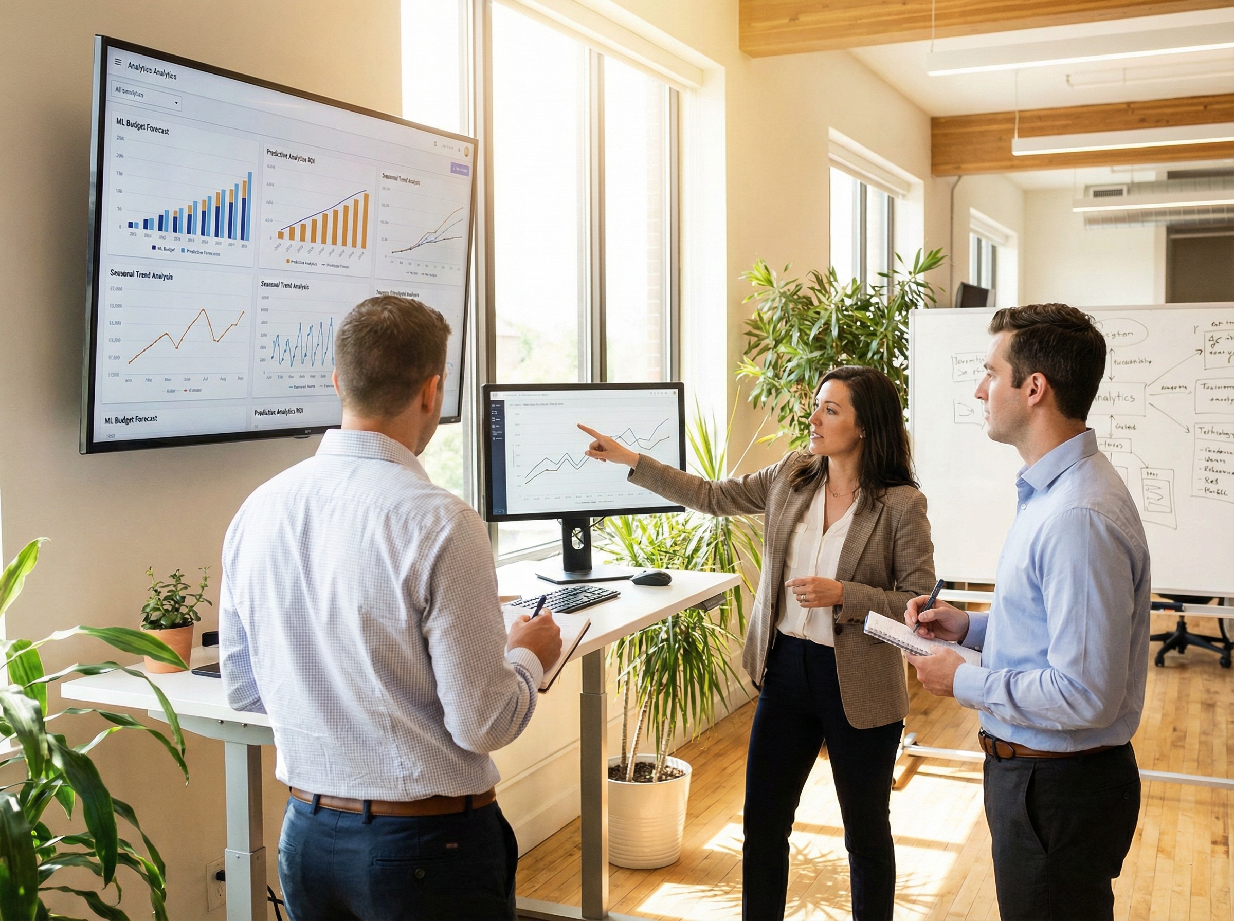 Machine learning budget forecasting dashboard with predictive analytics