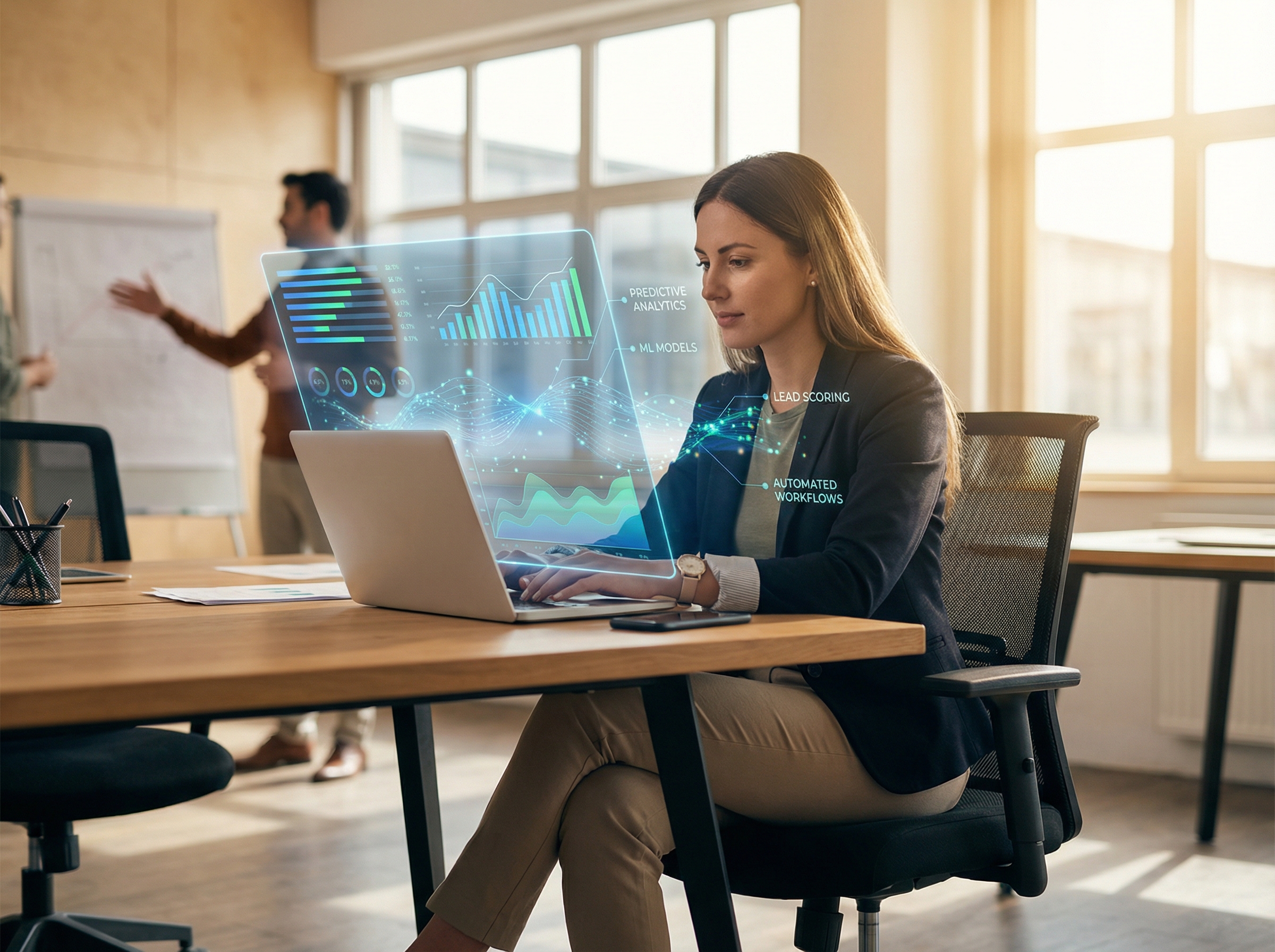 AI-powered demand generation automation and predictive analytics visualization