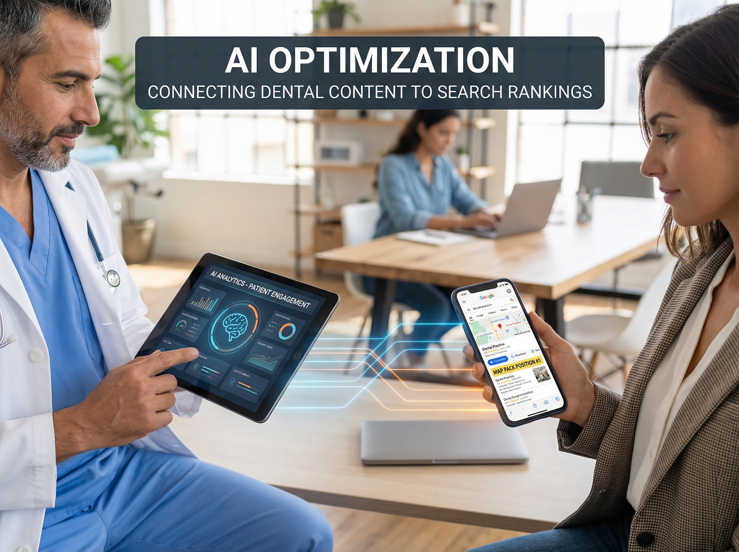AI optimization connecting dental content to search rankings