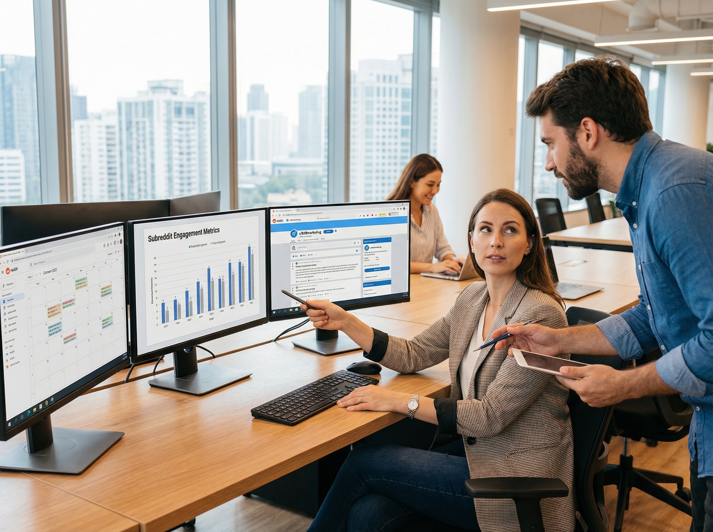 B2B marketer analyzing Reddit community engagement and thought leadership opportunities