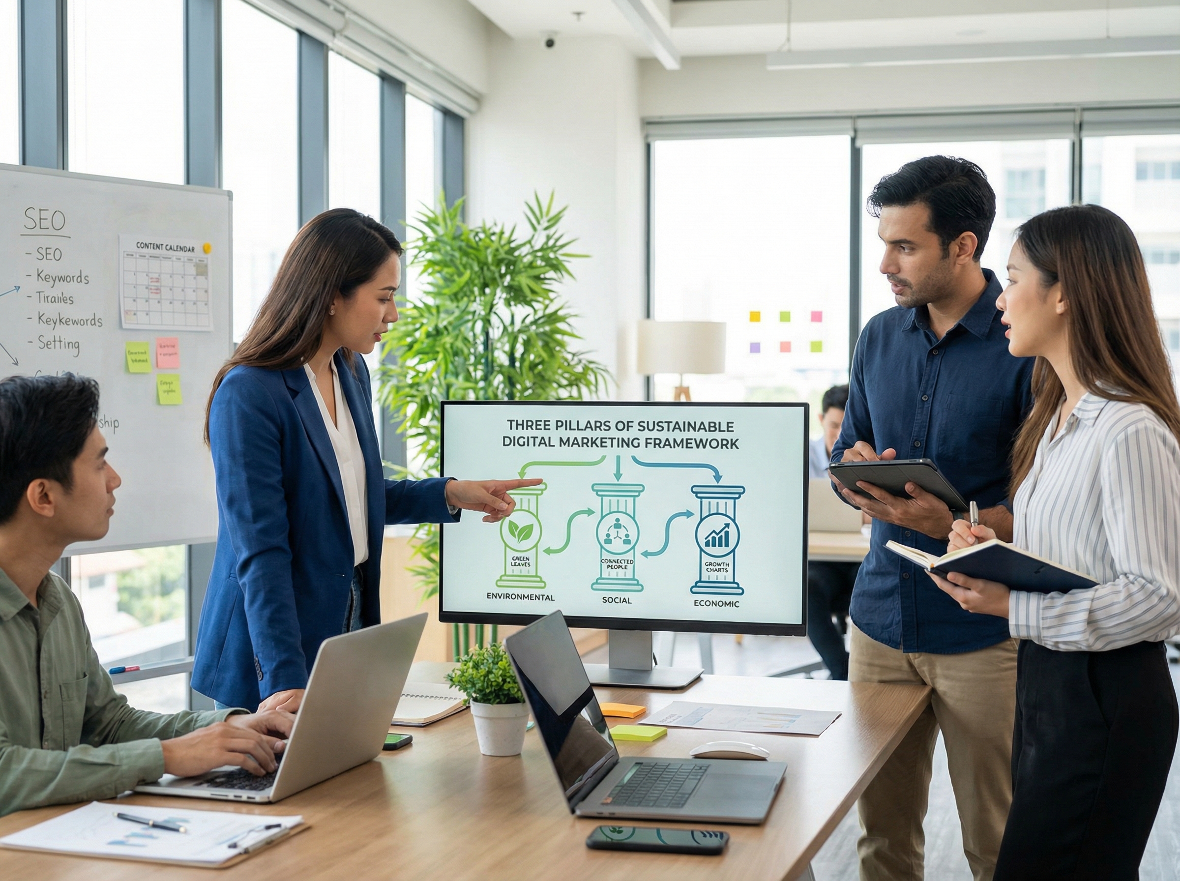 Three pillars of sustainable digital marketing framework