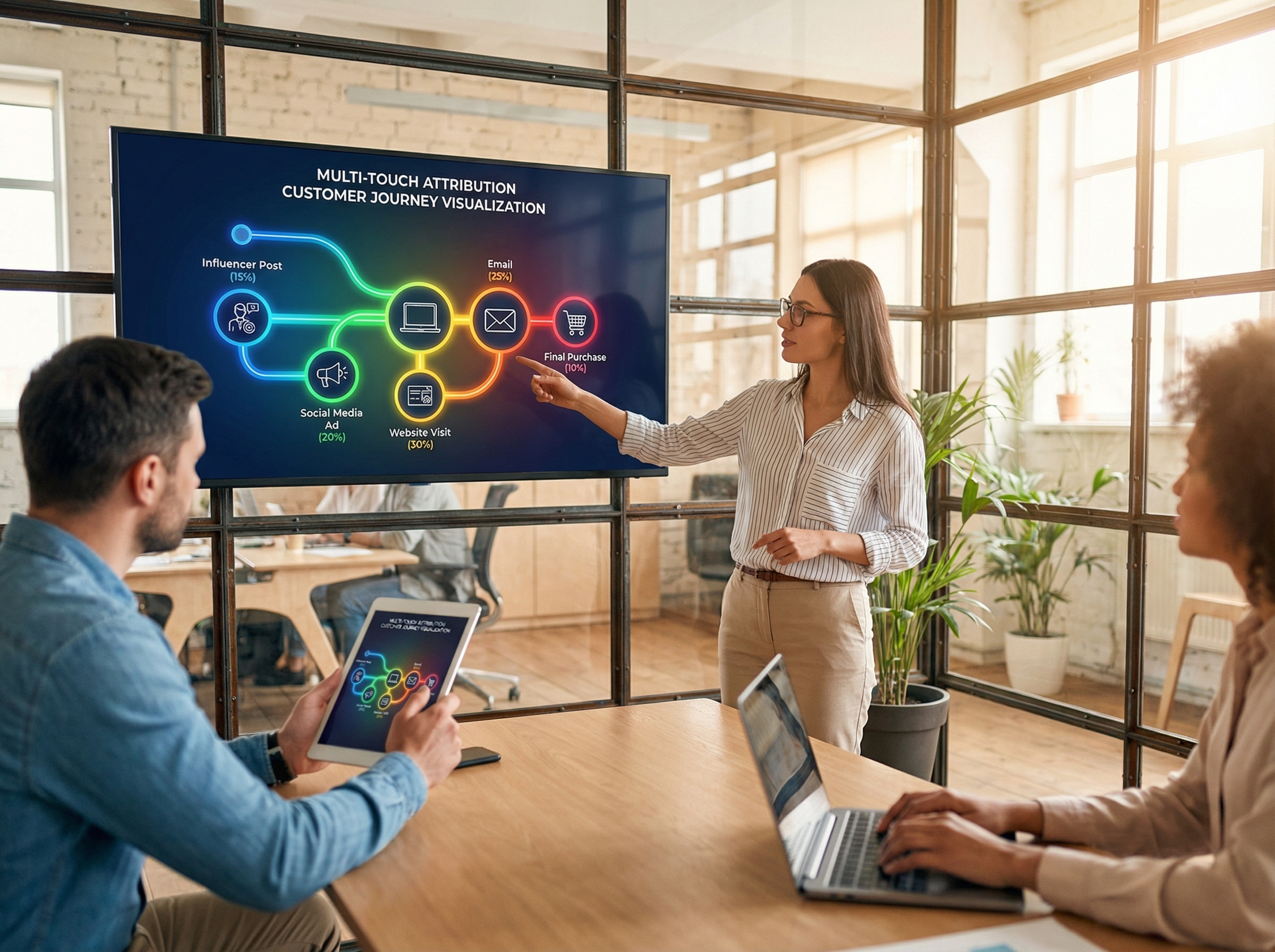 Multi-touch attribution customer journey visualization