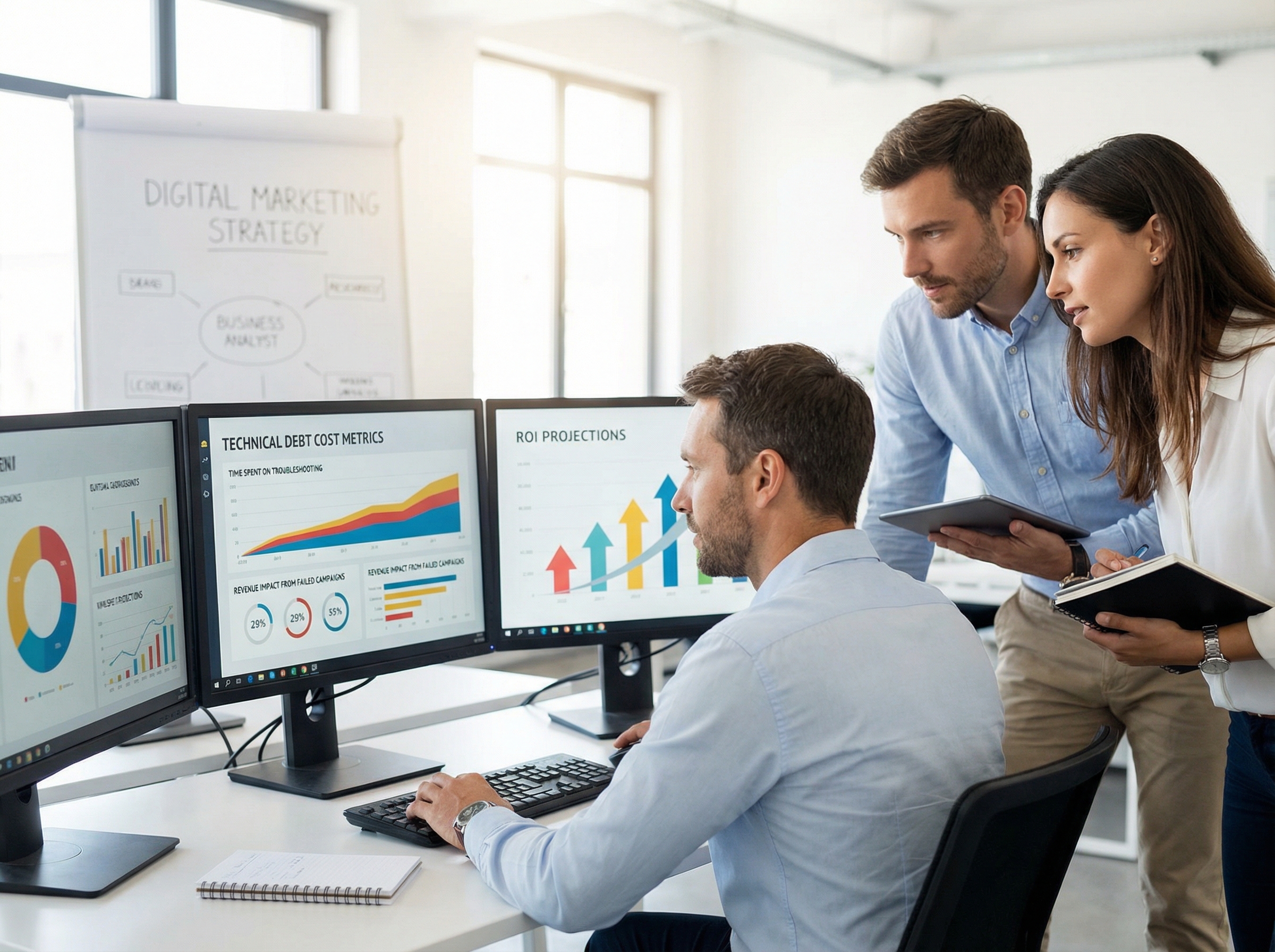 Technical debt cost analysis and ROI metrics dashboard