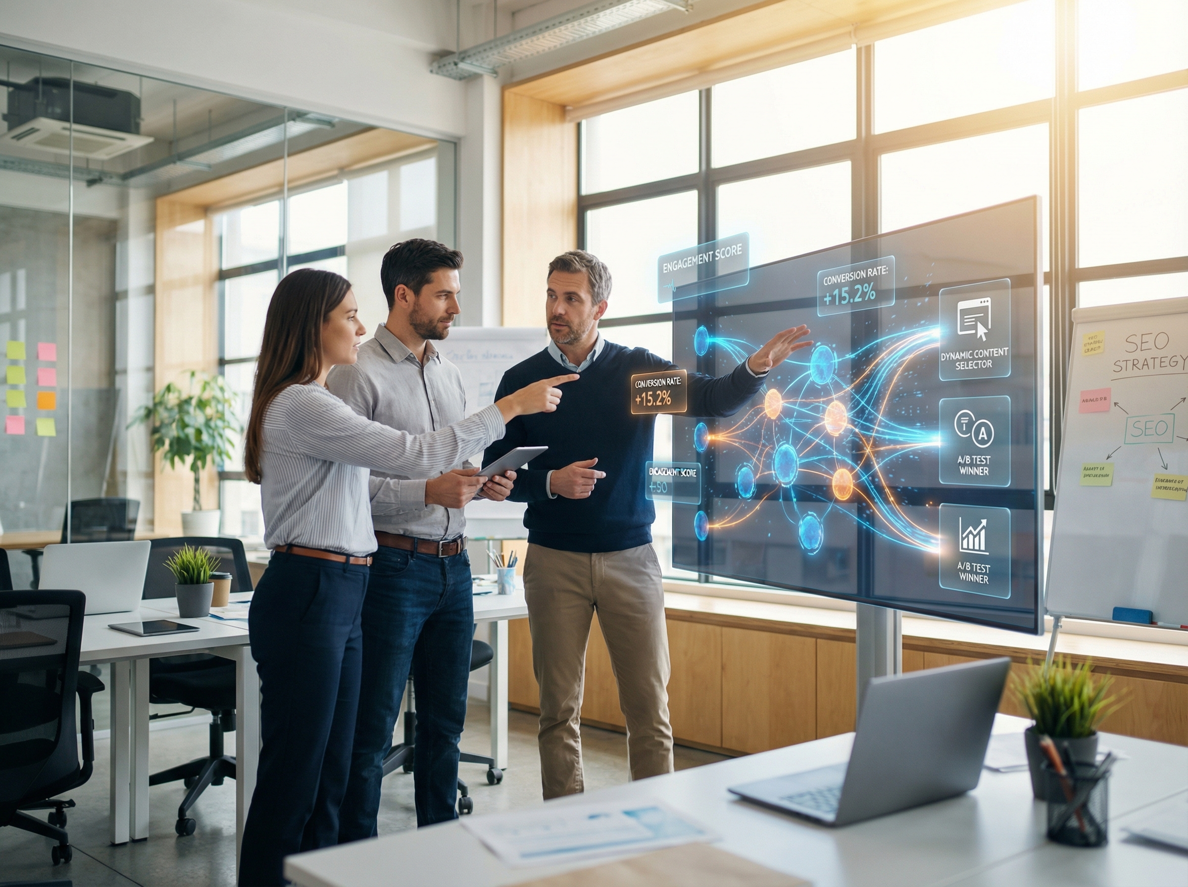 Machine learning visualization for landing page content optimization