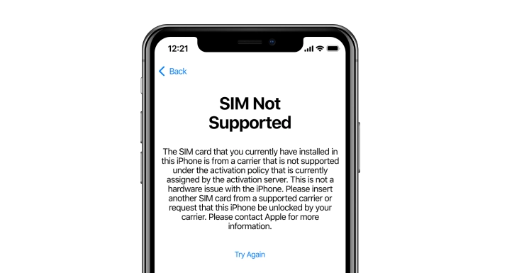 iphone error message sim not supported