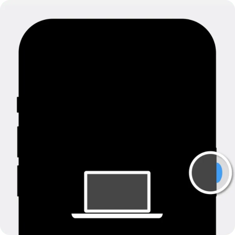 Écran du mode récupération iPhone Face ID avec icône ordinateur et câble (capture Apple Support)