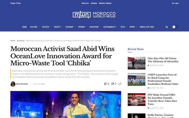 Moroccan Activist Saad Abid Wins OceanLove Innovation Award