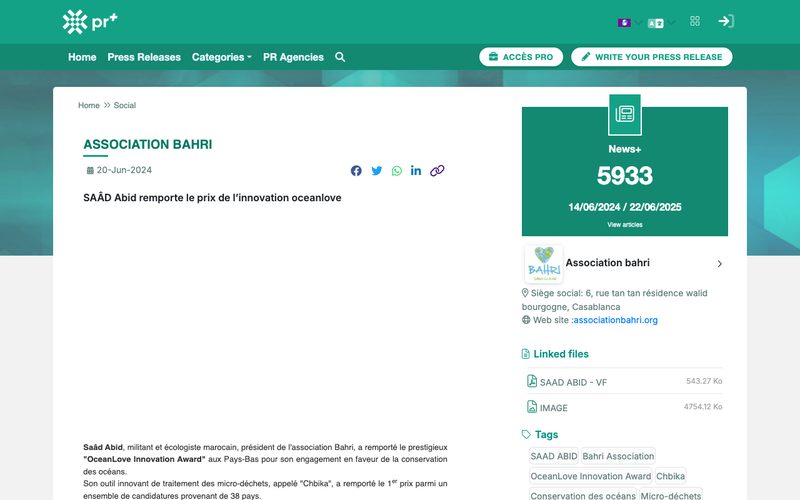 SAAD Abid remporte le prix de l'innovation OceanLove
