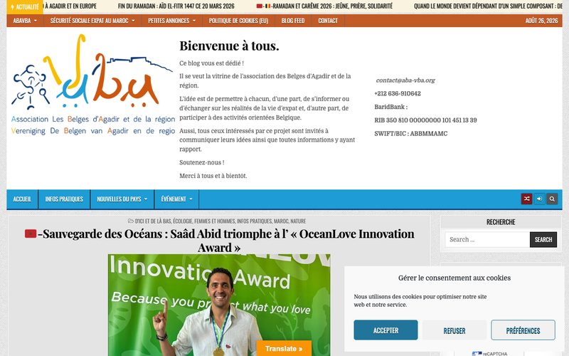 Sauvegarde des Oceans: Saad Abid triomphe a l'OceanLove Innovation Award