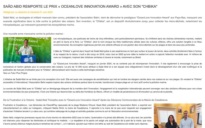 Saad Abid remporte le prix