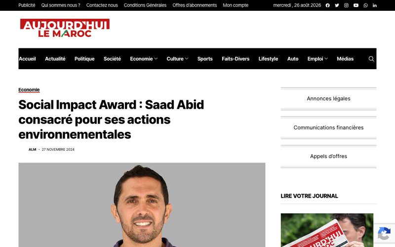 Social Impact Award: Saad Abid consacre pour ses actions environnementales