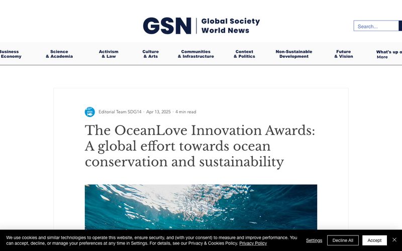 The OceanLove Innovation Awards: A global effort towards ocean conservation