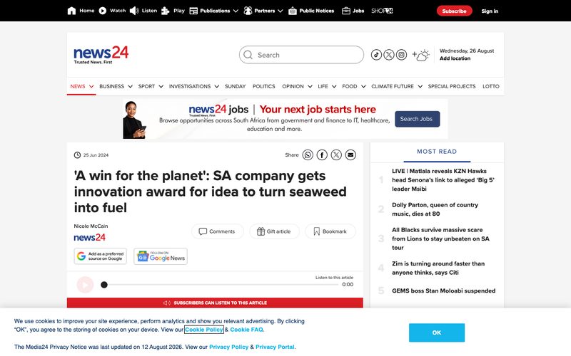 A win for the planet: SA company gets innovation award
