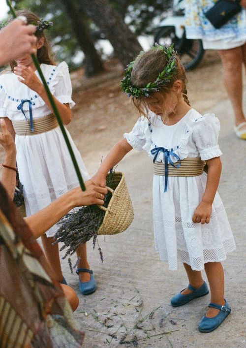 CERIMONIA | White Flower Girl Dress with Ribbon