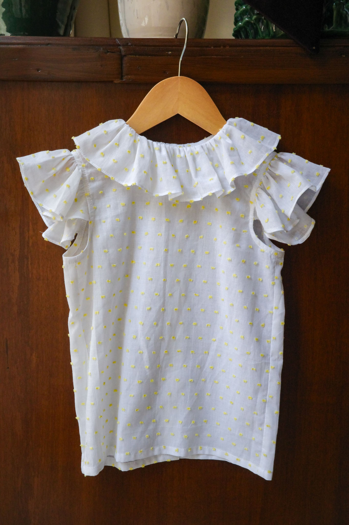 BABY GIULIA | Cotton Plumetis Shirt with Ruffles