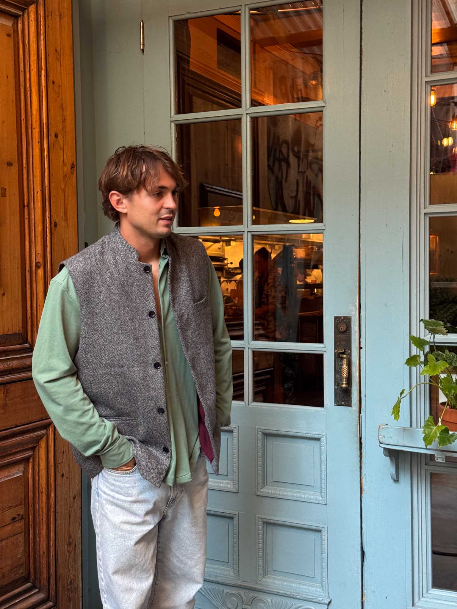 OTTAVIANO | Grey Wool Vest 