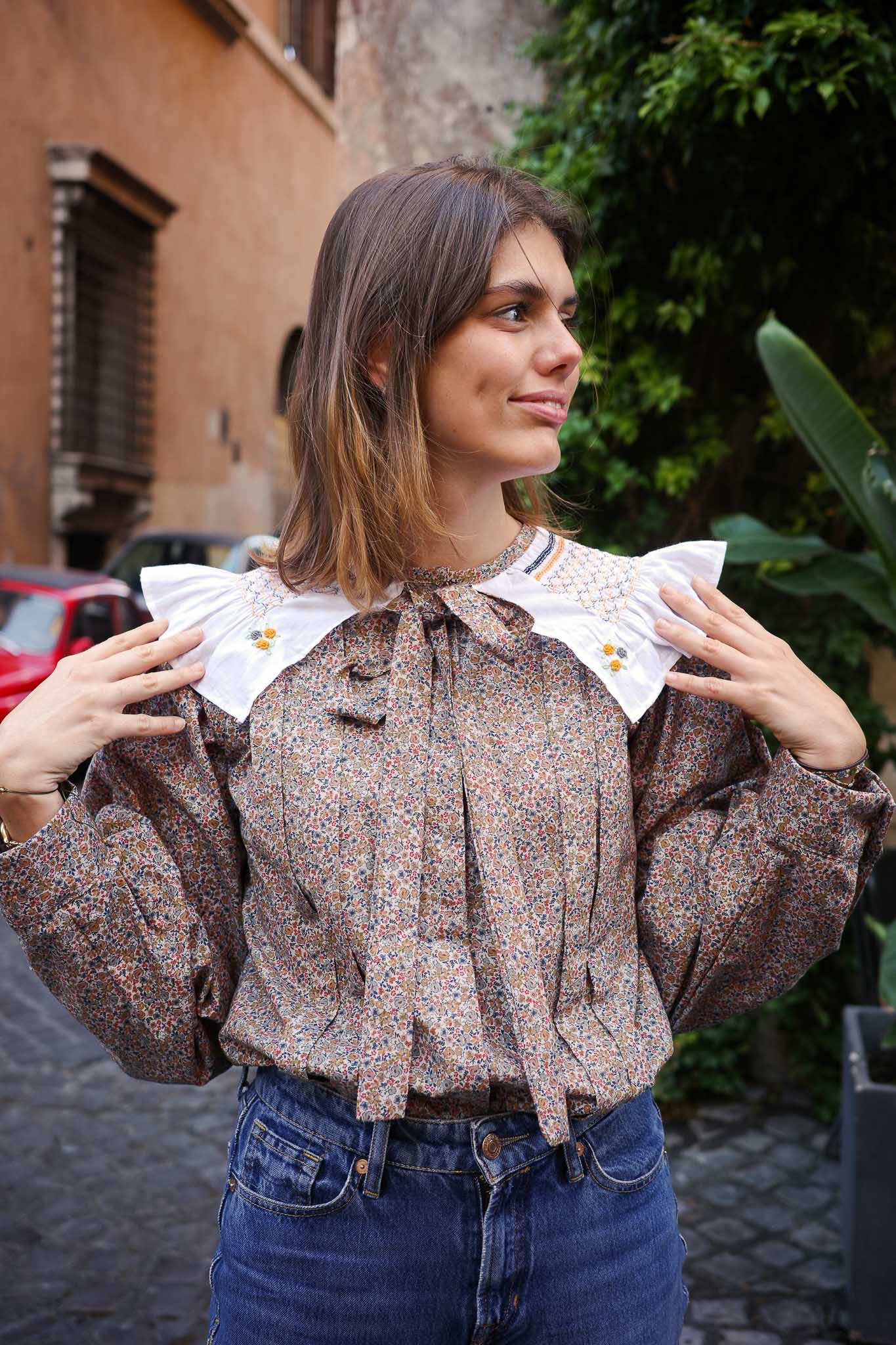 SOFIA | Shirt with Punto Smock Collar