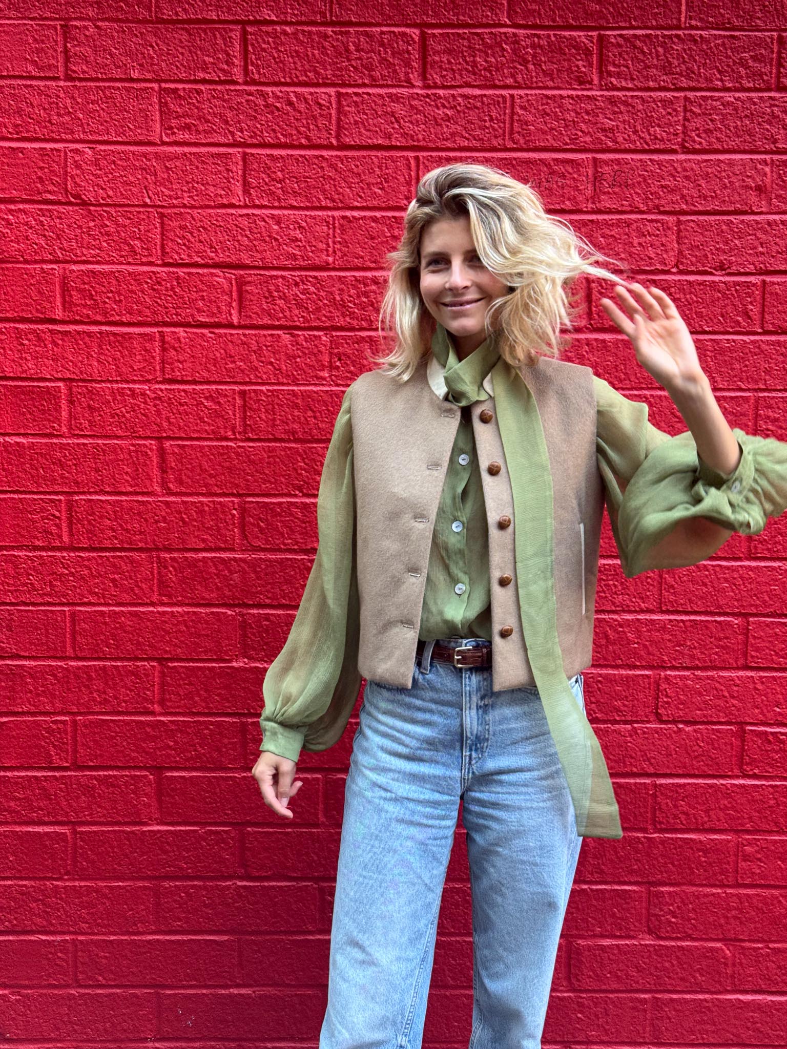 GAIA | Silk Blouse with Tie-Detail