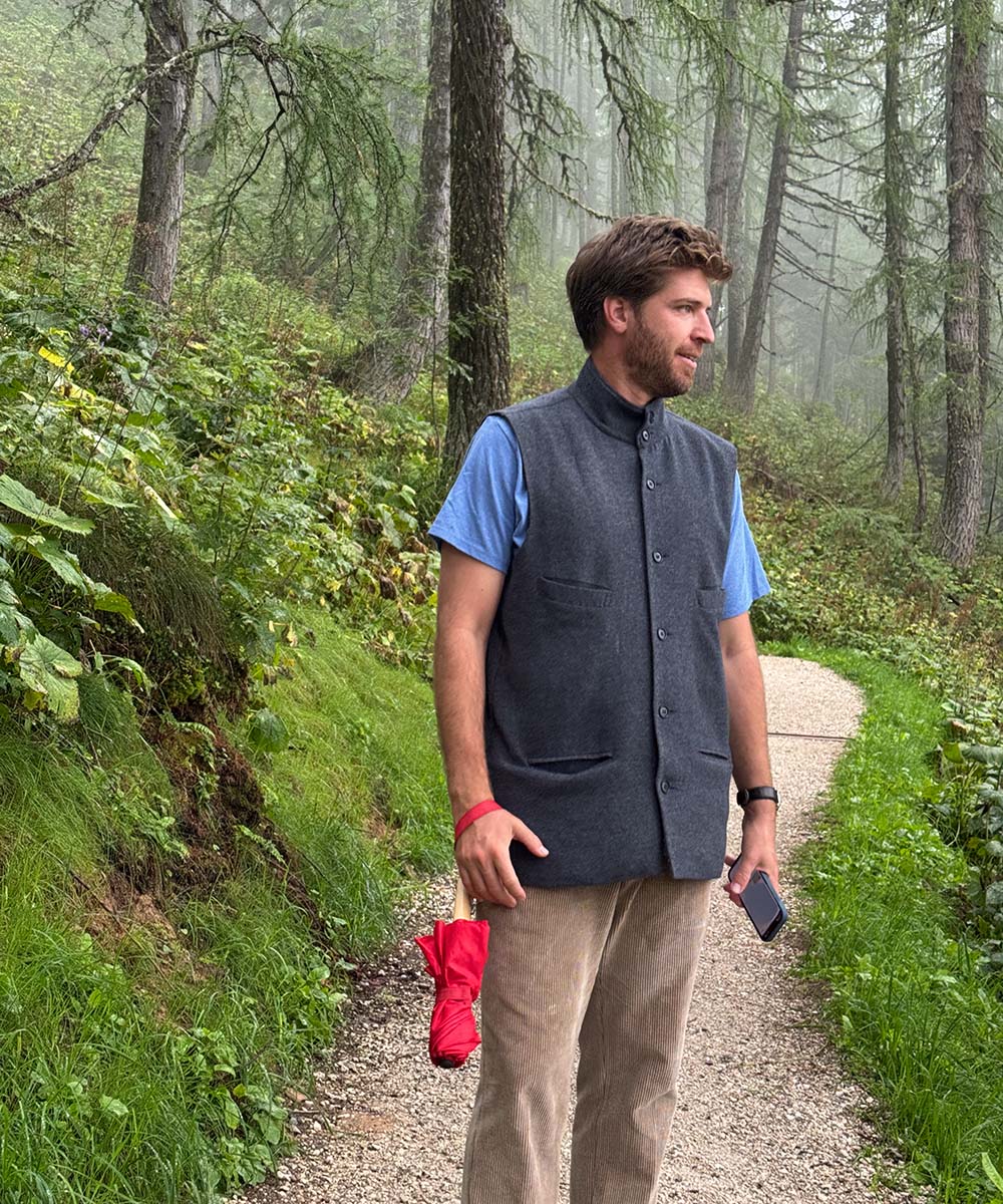 OTTAVIO | Wool Vest with High Neck Collar