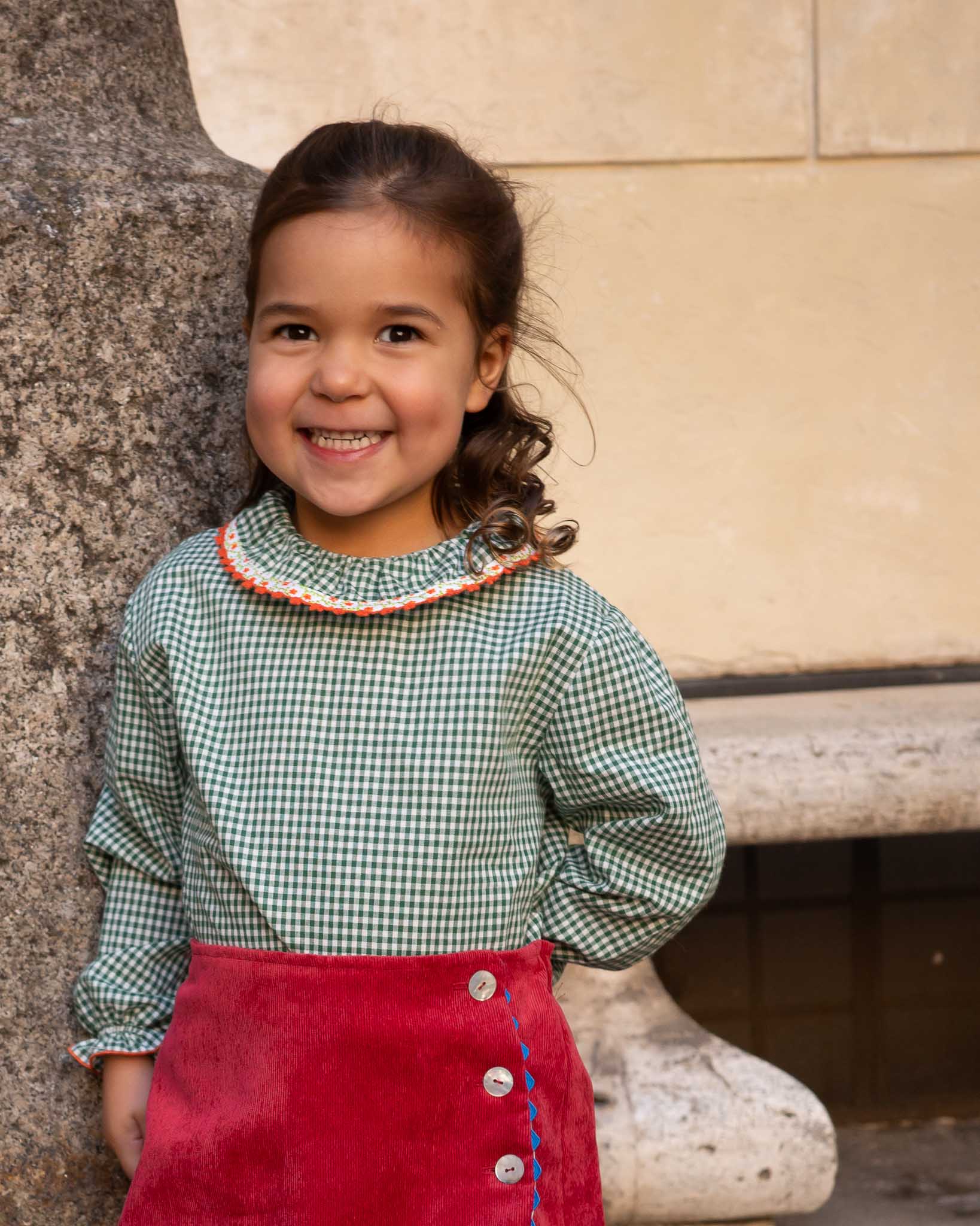 FLAVIA | Gingham Cotton Shirt with Trim