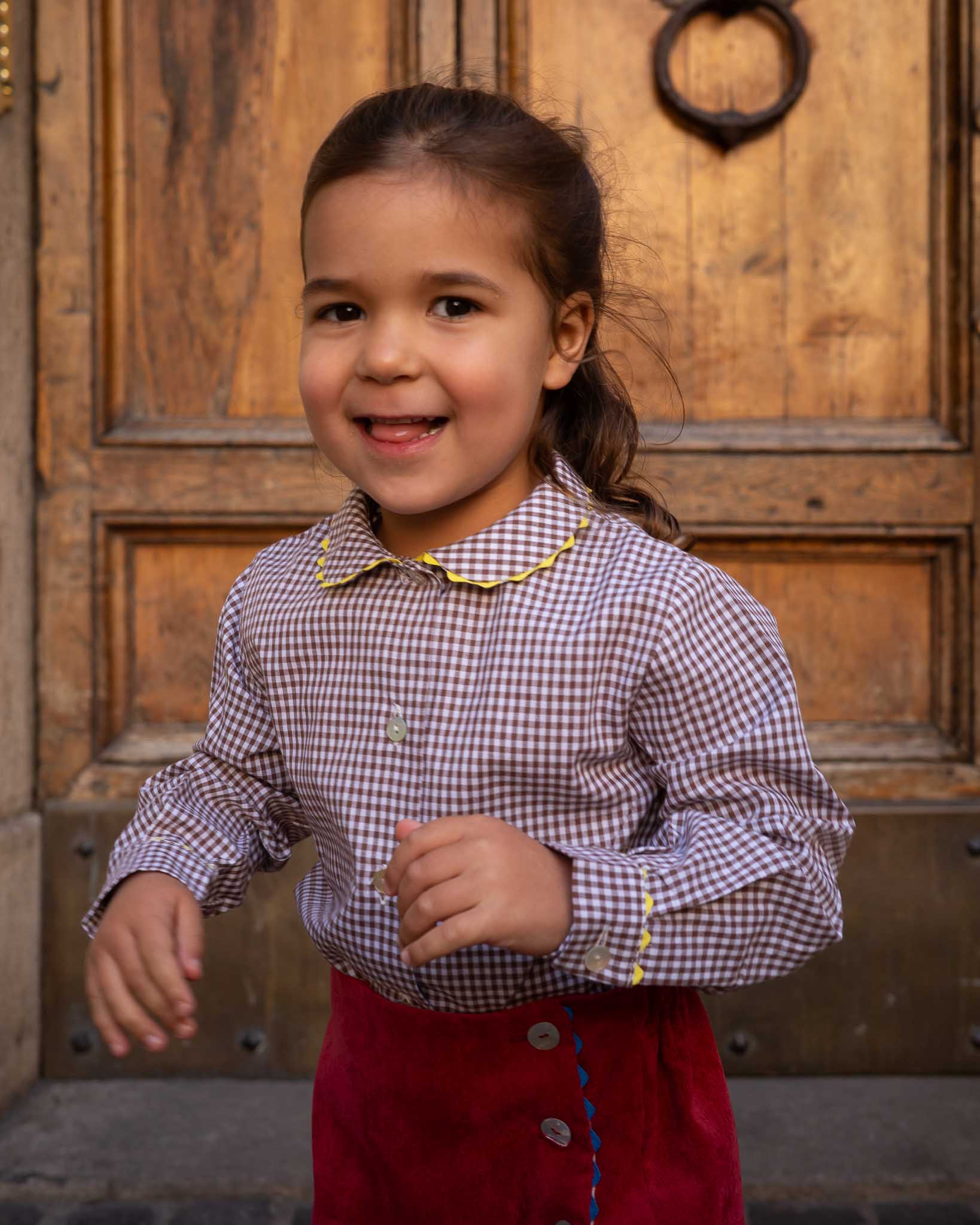 CAMICETTA | Gingham Cotton Shirt with Trim 