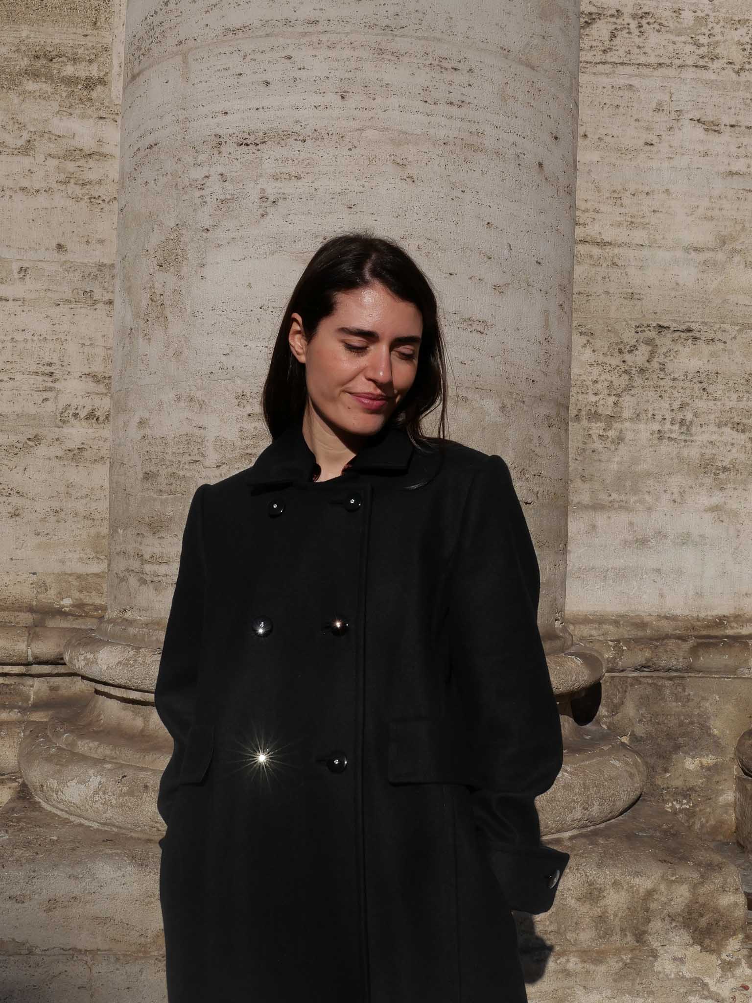 ANNA | Wool Coat with Swarovski Buttons