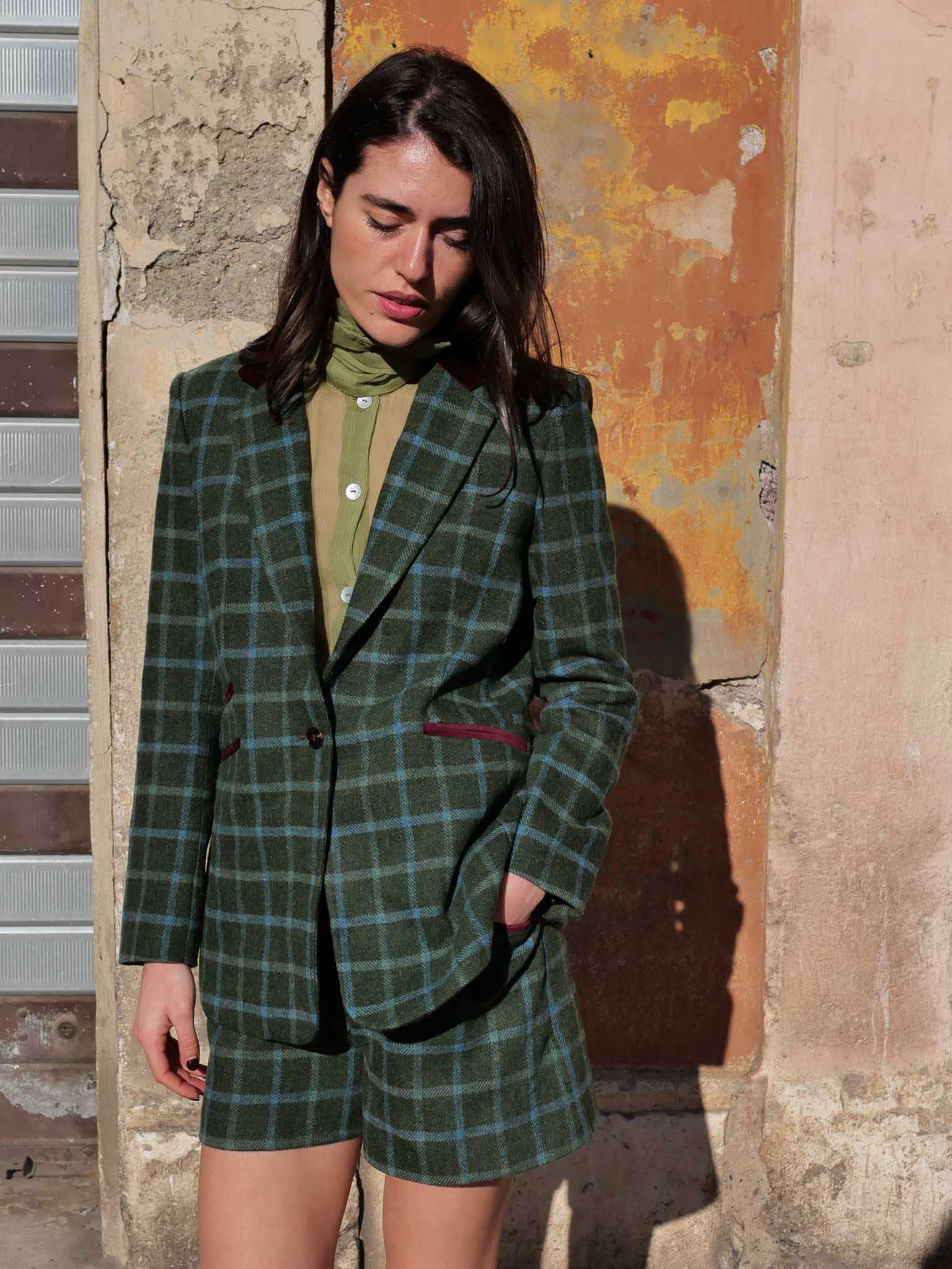 COCO SUIT | Plaid Wool Jacket & Shorts