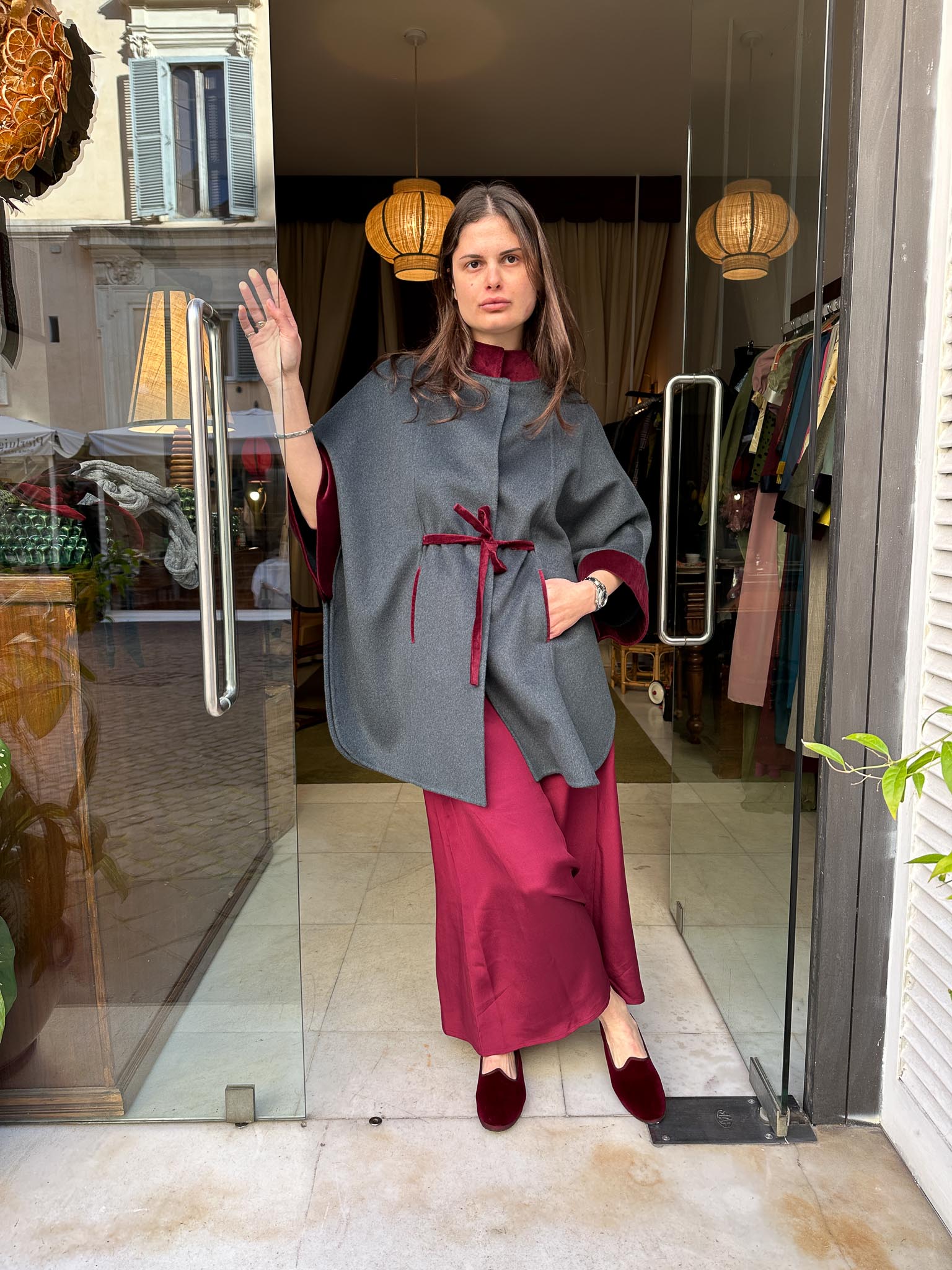 CAMILLA | Double Cashmere with Velvet Details