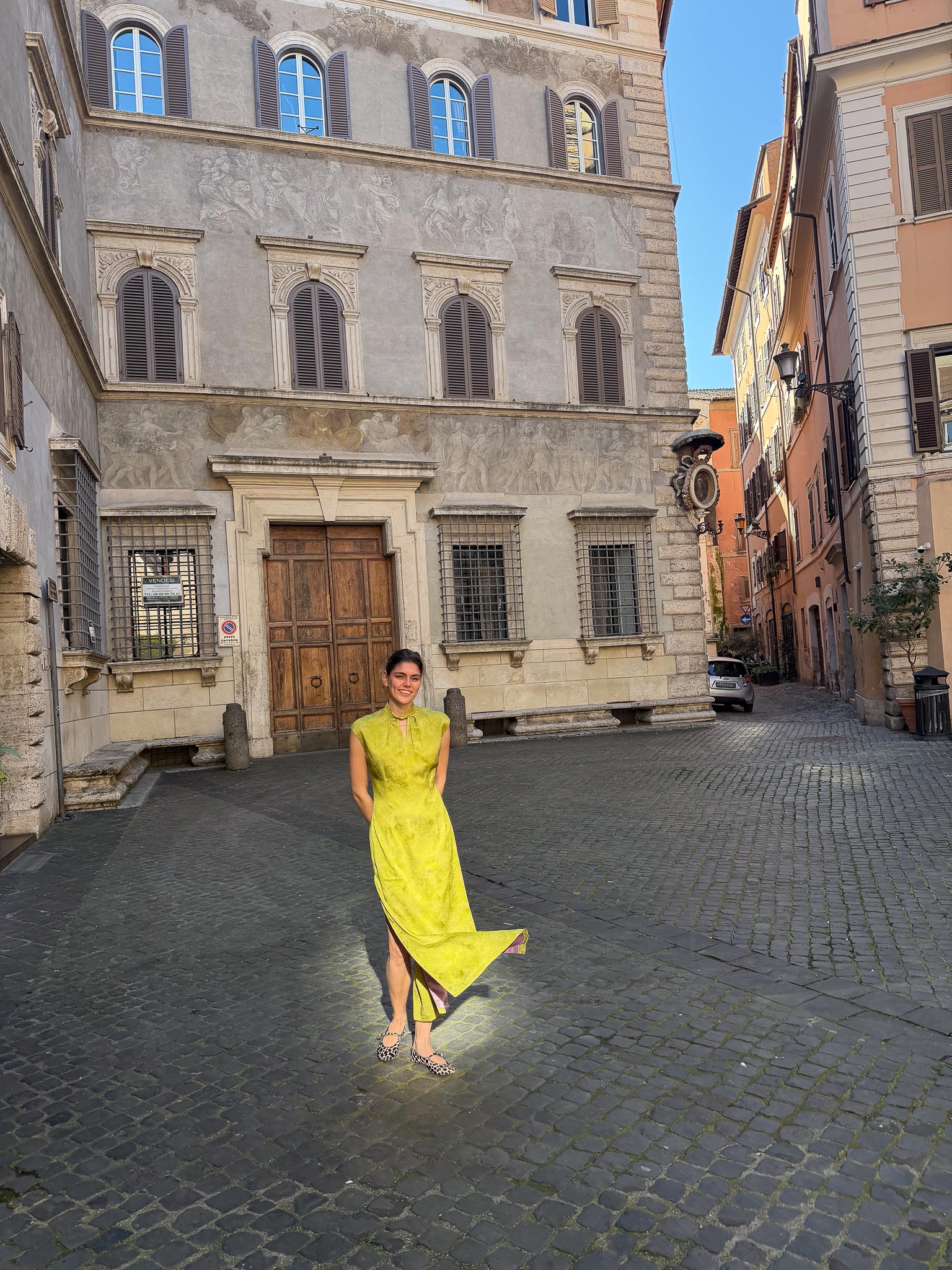 GIADA | Long Silk Dress with Twist Collar