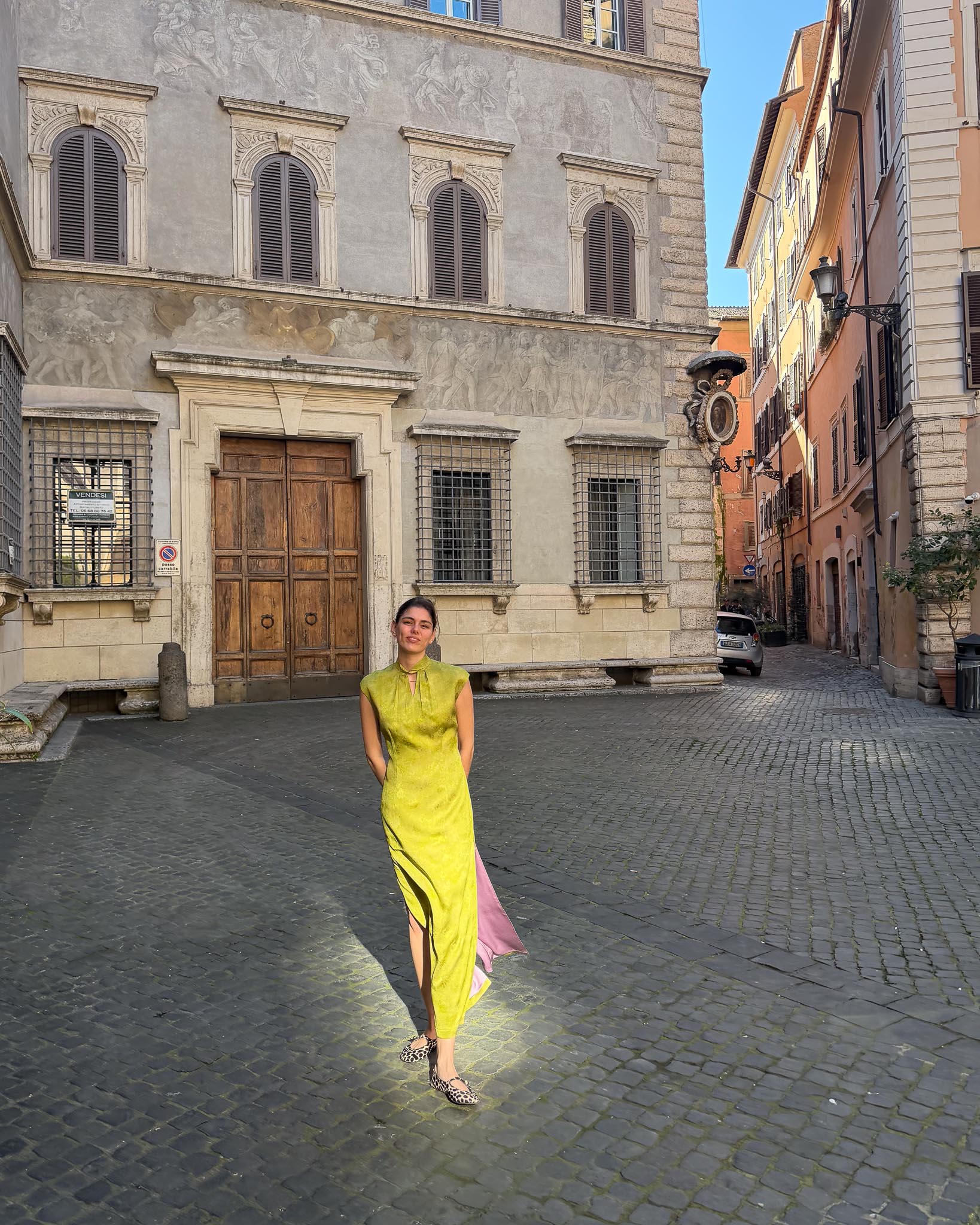 GIADA | Long Silk Dress with Twist Collar