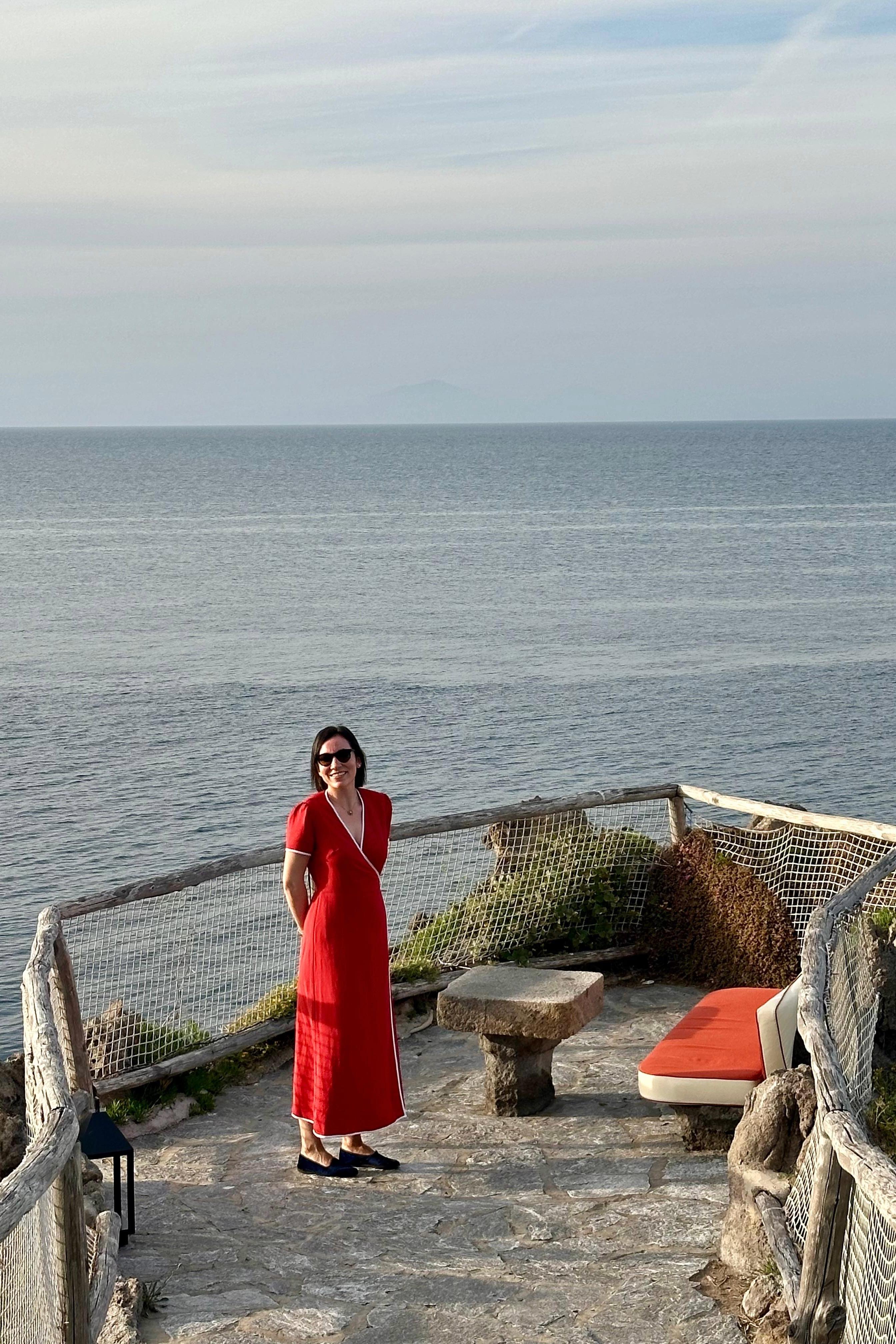 ELSA | Red Linen Wrap Dress