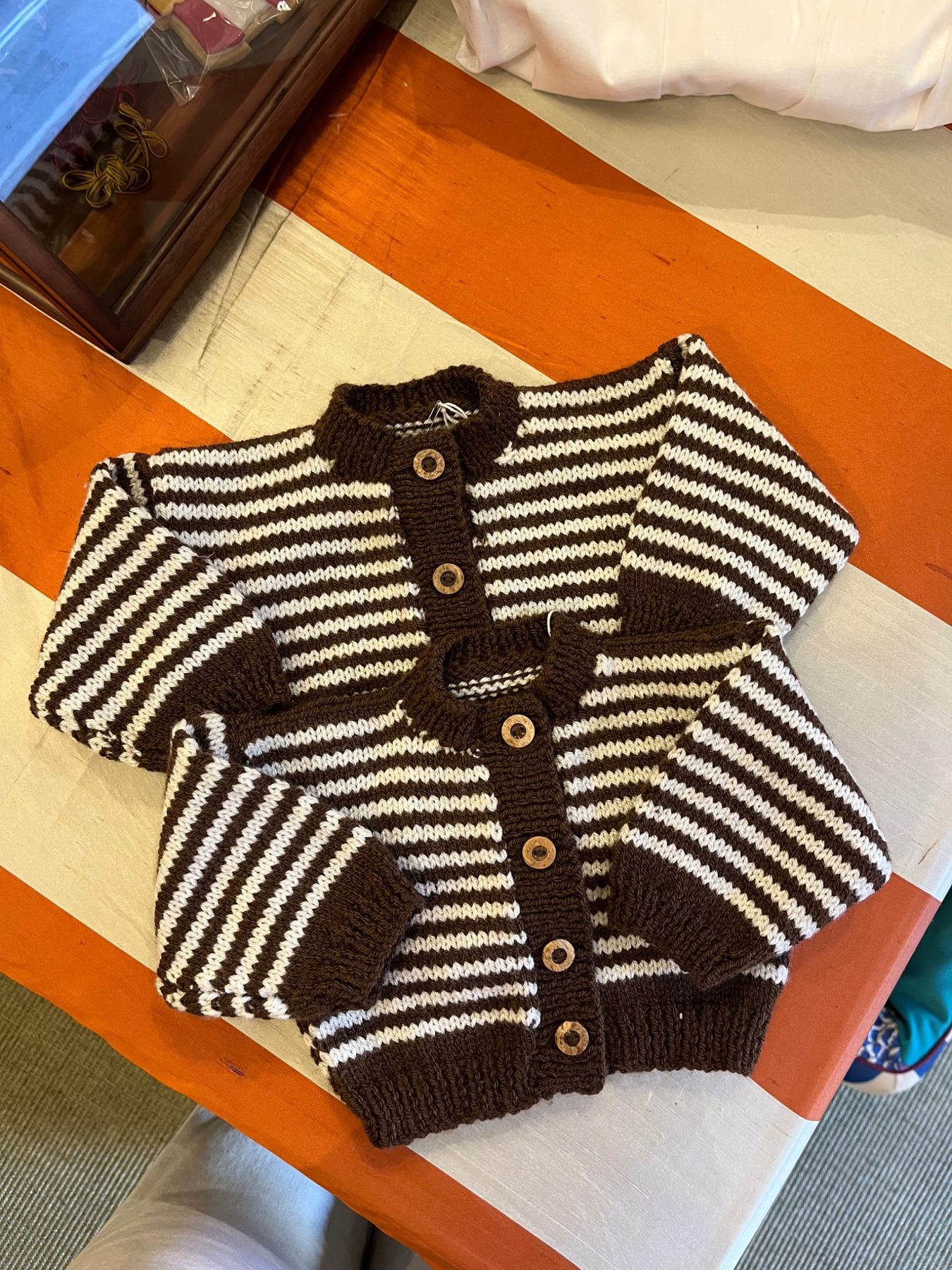 100% WOOL CARDIGAN | Kids  Striped Wool Knit Cardigan