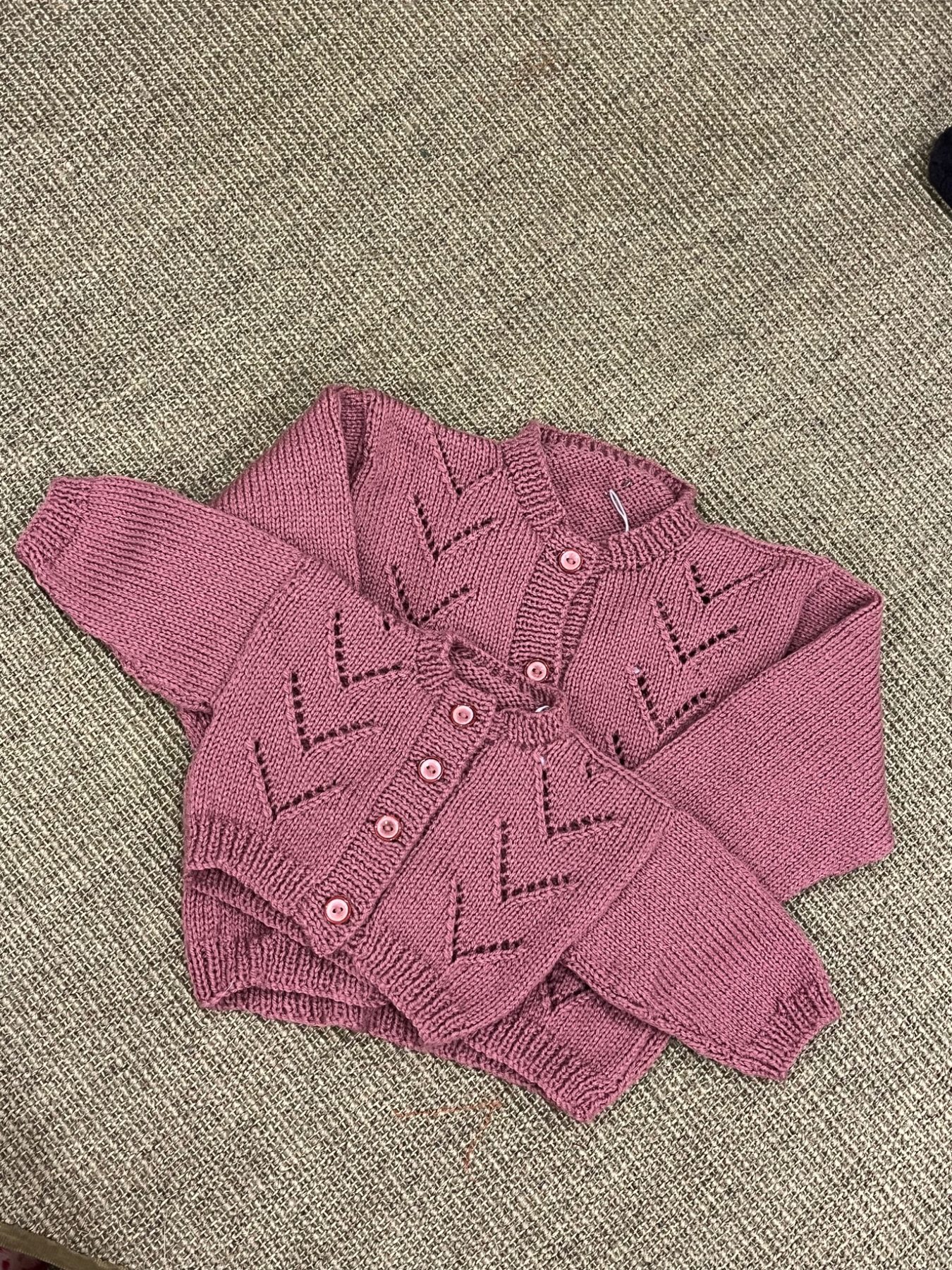 100% WOOL CARDIGAN | Kids Pink Wool Knit Cardigan