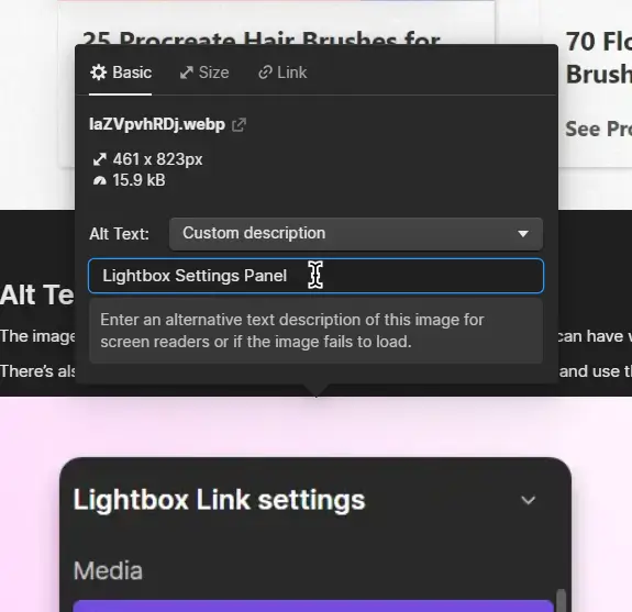 Setting alt tags for rich text images in Webflow