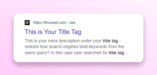 Search engine result example