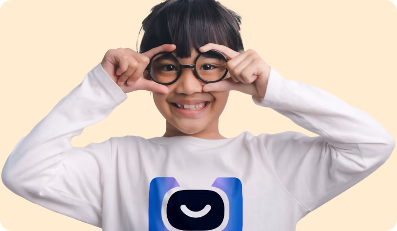 Photo of girl in Luminopia t-shirt
