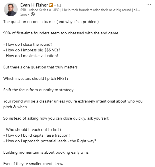 LinkedIn post by Evan