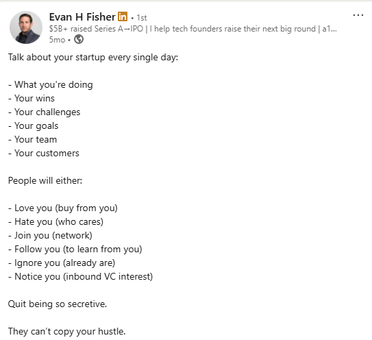 LinkedIn post by Evan