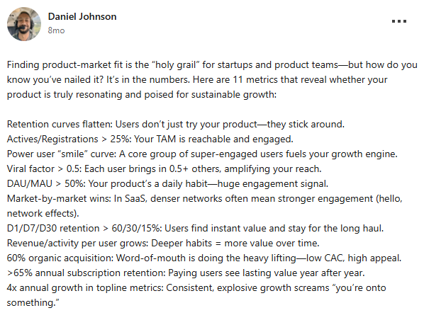 LinkedIn post by Daniel