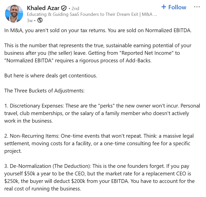 LinkedIn post by Khaled