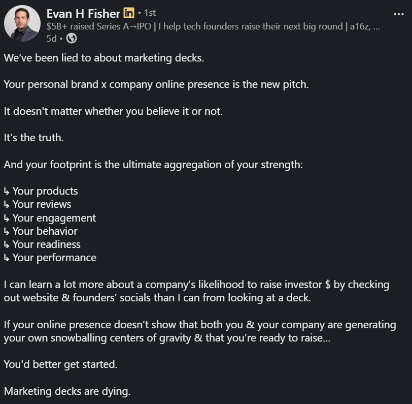LinkedIn post by Evan