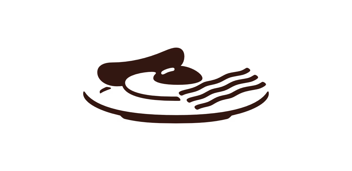 Icon of a breakfast for Tuesdays branding. Created by Sergio Ramirez Llamas.