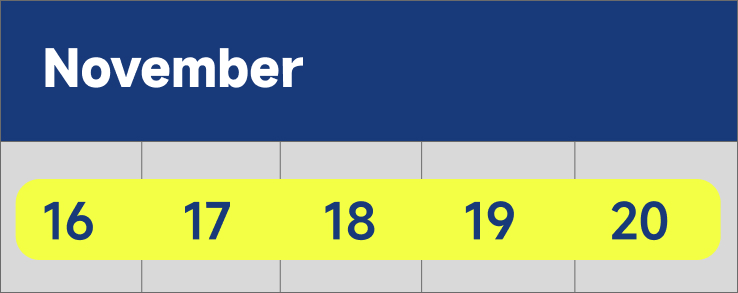 image of instructor training calander