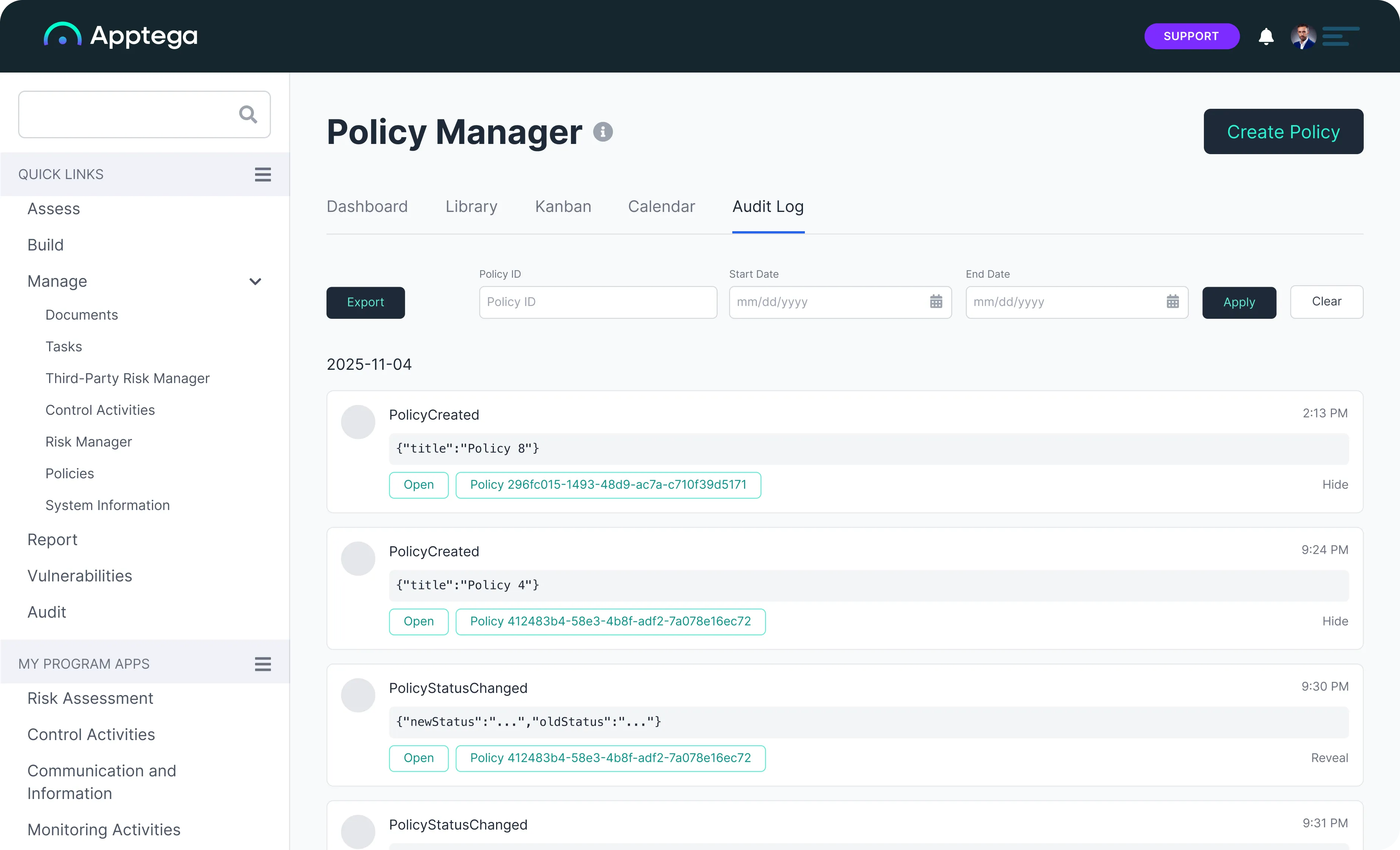 policy version control