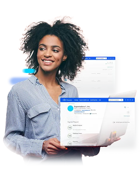 Analista satisfecha con los resultados de la búsqueda en D&B Hoovers.