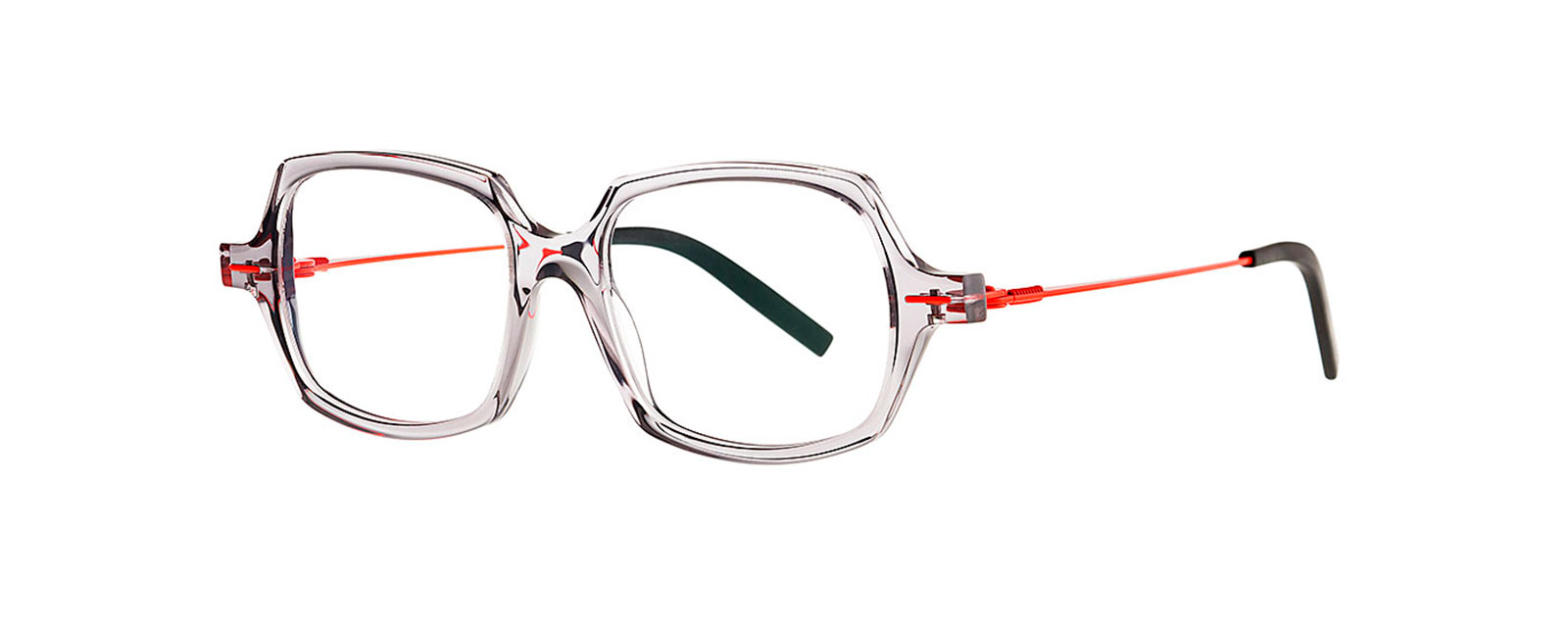 NOOB 057 TRANSPARENT GRAPHITE GREY + FLUO RED