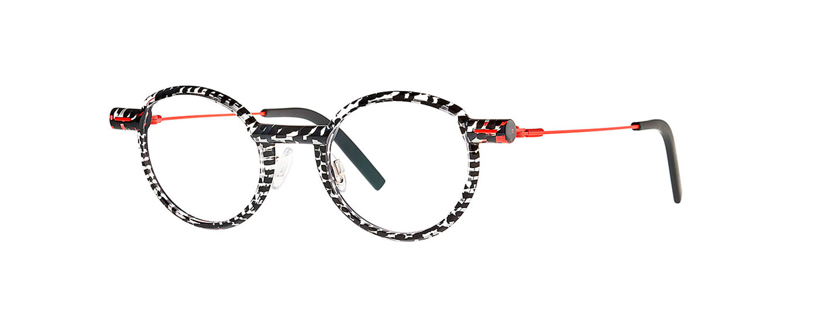 NEXAE 014 BLACK SQUARED CRYSTAL + FLUO RED