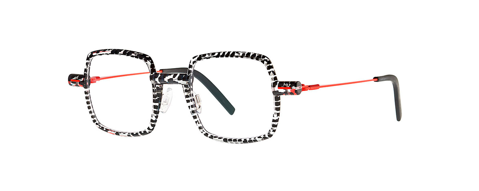 TUBAE 014 BLACK DOT STRIPES + FLUO RED