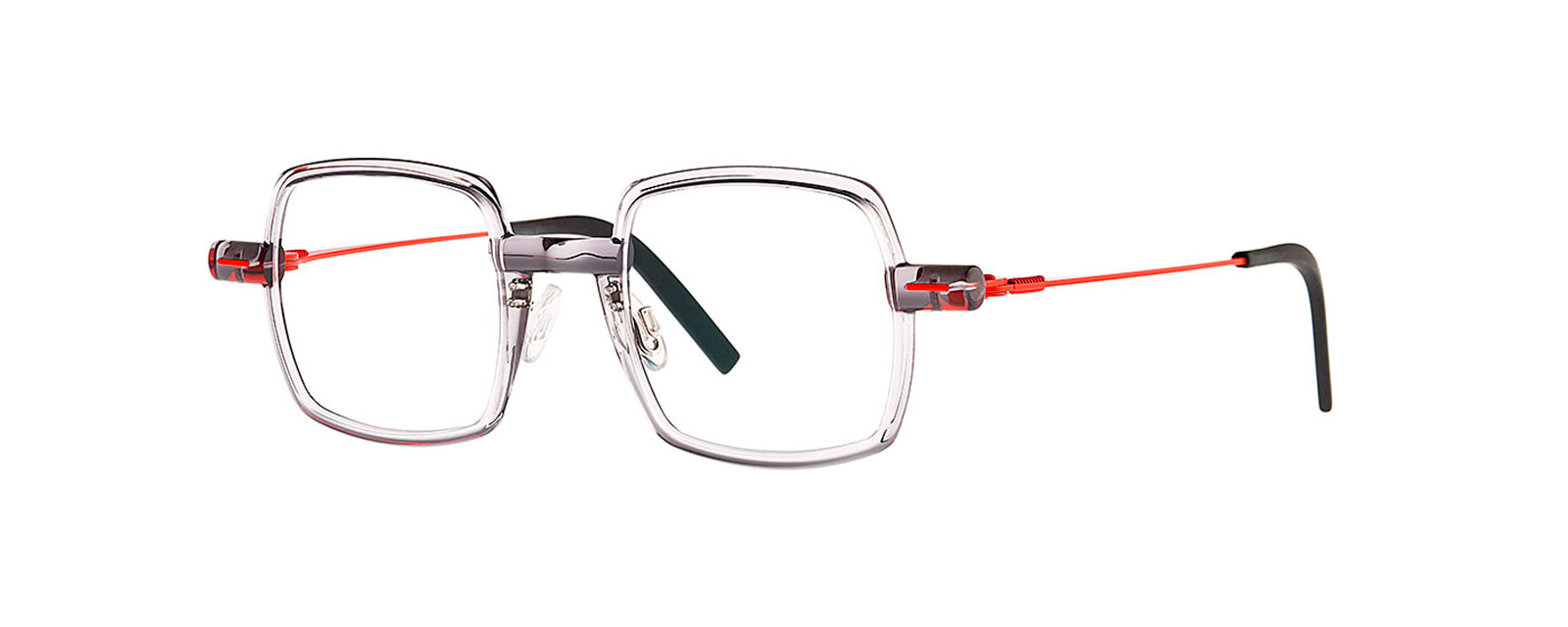 TUBAE 057 TRANSPARENT GRAPHITE GREY + FLUO RED